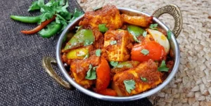 Family Style Kadhai Paneer Recipe Served with Soft Handmade Rotis