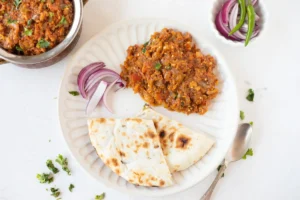 Baingan Bharta Recipe and MP Wheat Roti Combination