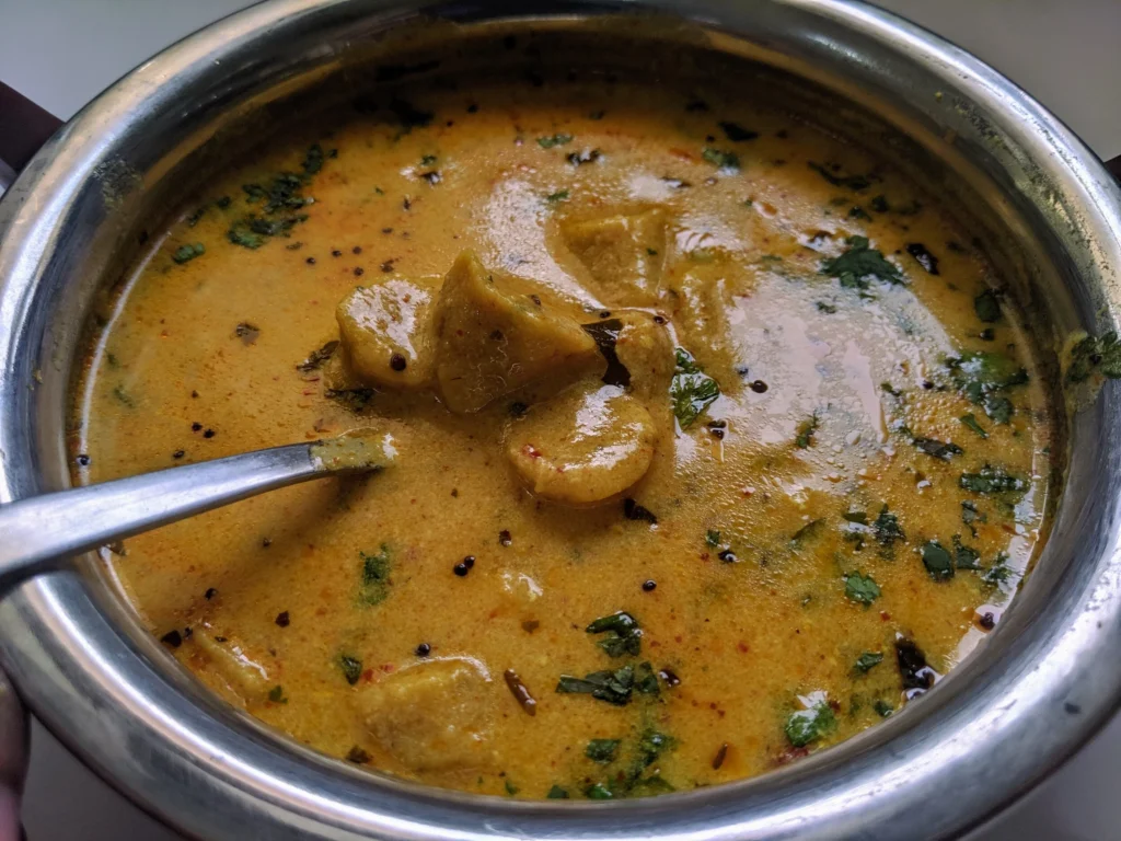 Rajasthani Gatte Ki Sabzi Recipe with Fresh Chakki Atta Roti