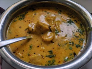 Rajasthani Gatte Ki Sabzi Recipe with Fresh Chakki Atta Roti