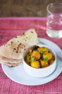 Dum Aloo Recipe with Soft Sharbati Wheat Roti