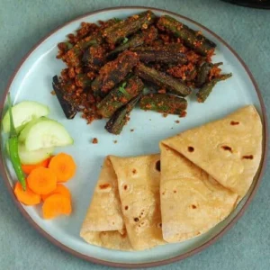 Bharwa Bhindi Recipe Served with Fresh Rotis