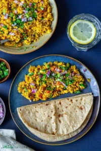 High Protein Paneer Bhurji Recipe with Fresh Wheat Roti
